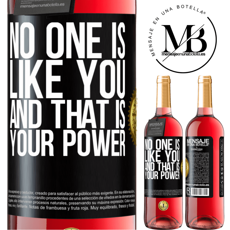 29,95 € Free Shipping | Rosé Wine ROSÉ Edition No one is like you, and that is your power Black Label. Customizable label Young wine Harvest 2021 Tempranillo