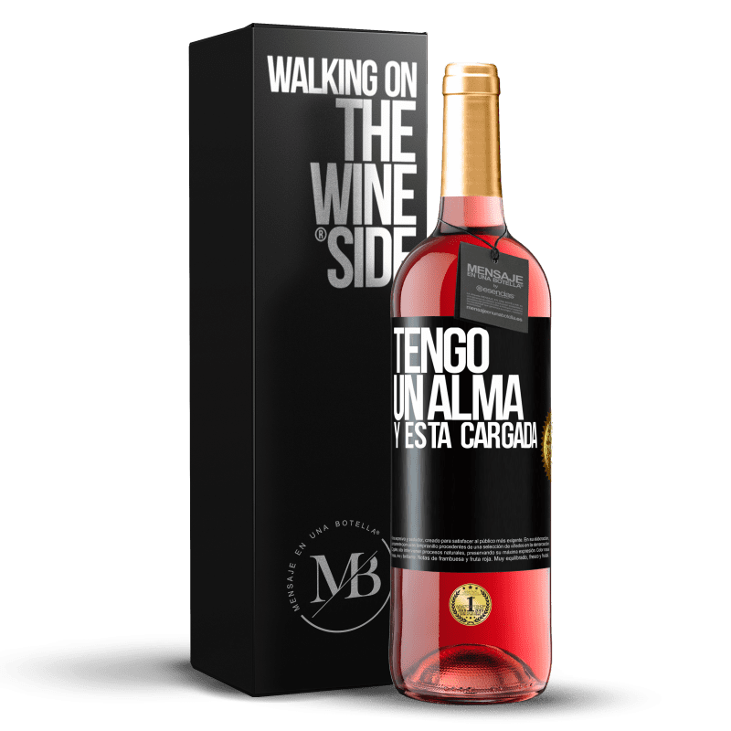 29,95 € Free Shipping | Rosé Wine ROSÉ Edition Tengo un alma y está cargada Black Label. Customizable label Young wine Harvest 2025 Tempranillo