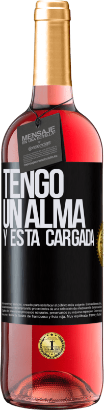 29,95 € Envío gratis | Vino Rosado Edición ROSÉ Tengo un alma y está cargada Etiqueta Negra. Etiqueta personalizable Vino joven Cosecha 2024 Tempranillo