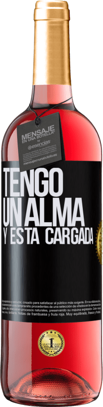 29,95 € Envío gratis | Vino Rosado Edición ROSÉ Tengo un alma y está cargada Etiqueta Negra. Etiqueta personalizable Vino joven Cosecha 2025 Tempranillo