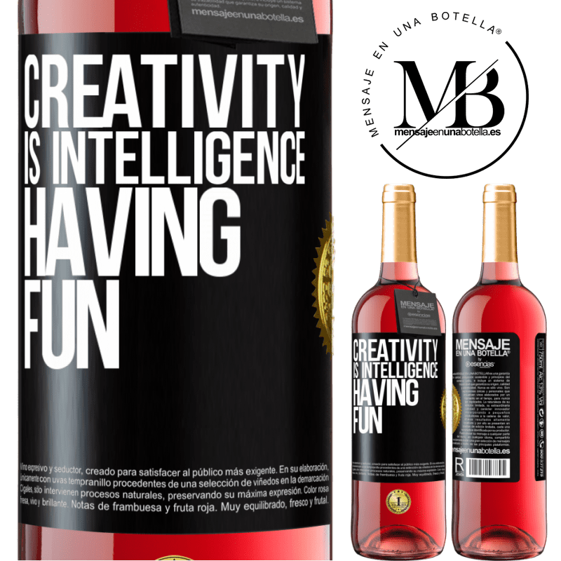 29,95 € Free Shipping | Rosé Wine ROSÉ Edition Creativity is intelligence having fun Black Label. Customizable label Young wine Harvest 2023 Tempranillo