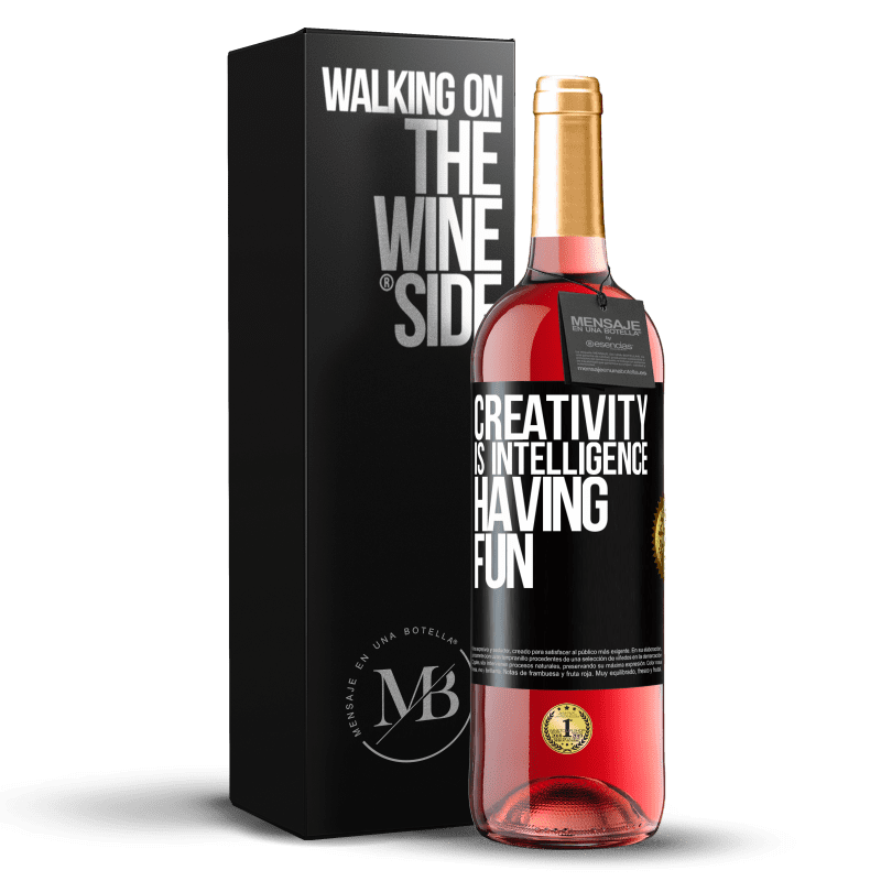 29,95 € Free Shipping | Rosé Wine ROSÉ Edition Creativity is intelligence having fun Black Label. Customizable label Young wine Harvest 2025 Tempranillo
