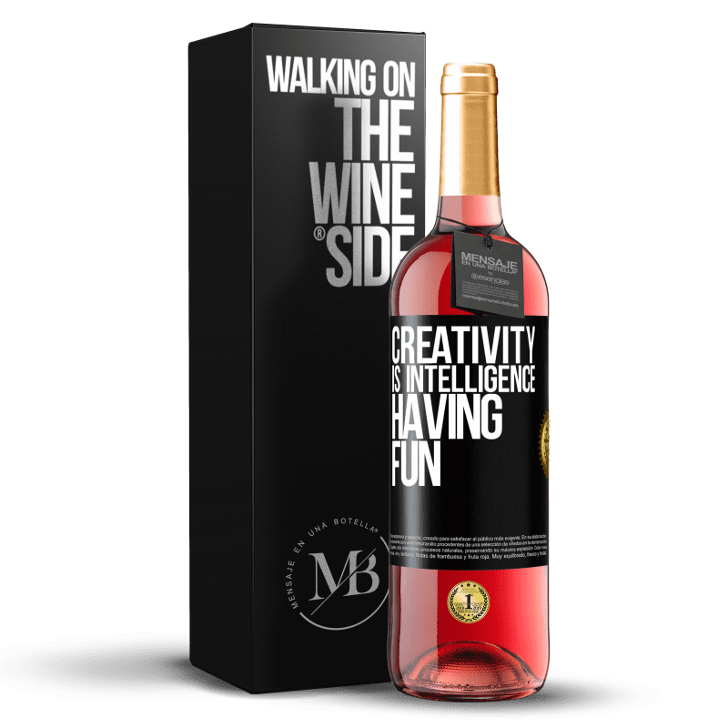 29,95 € Free Shipping | Rosé Wine ROSÉ Edition Creativity is intelligence having fun Black Label. Customizable label Young wine Harvest 2024 Tempranillo