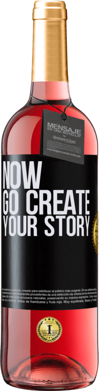 29,95 € | Roséwein ROSÉ Ausgabe Now, go create your story Schwarzes Etikett. Anpassbares Etikett Junger Wein Ernte 2024 Tempranillo