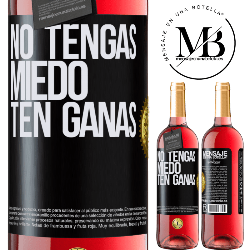 29,95 € Envío gratis | Vino Rosado Edición ROSÉ No tengas miedo, ten ganas Etiqueta Negra. Etiqueta personalizable Vino joven Cosecha 2023 Tempranillo