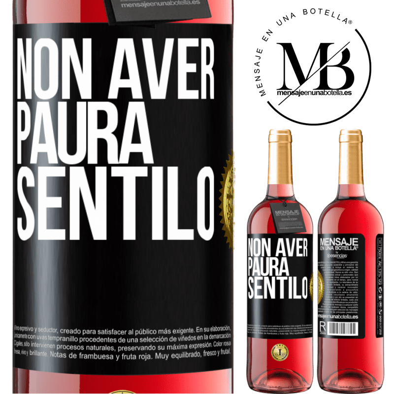 29,95 € Spedizione Gratuita | Vino rosato Edizione ROSÉ Non aver paura, sentilo Etichetta Nera. Etichetta personalizzabile Vino giovane Raccogliere 2023 Tempranillo