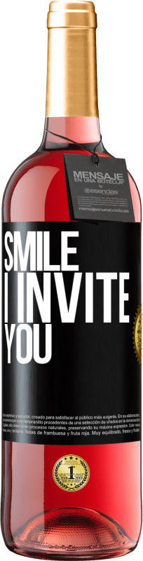 29,95 € 免费送货 | 桃红葡萄酒 ROSÉ版 微笑，我邀请 黑标. 可自定义的标签 青年酒 收成 2023 Tempranillo