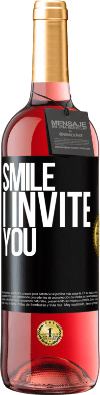 Free Shipping | Rosé Wine ROSÉ Edition Smile I invite you Black Label. Customizable label Young wine Harvest 2023 Tempranillo