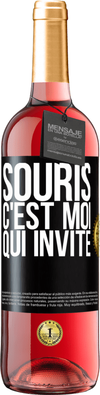 29,95 € | Vin rosé Édition ROSÉ Souris, c'est moi qui invite Étiquette Noire. Étiquette personnalisable Vin jeune Récolte 2025 Tempranillo
