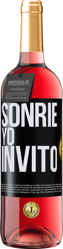29,95 € | Vino Rosado Edición ROSÉ Sonríe, yo invito Etiqueta Negra. Etiqueta personalizable Vino joven Cosecha 2025 Tempranillo
