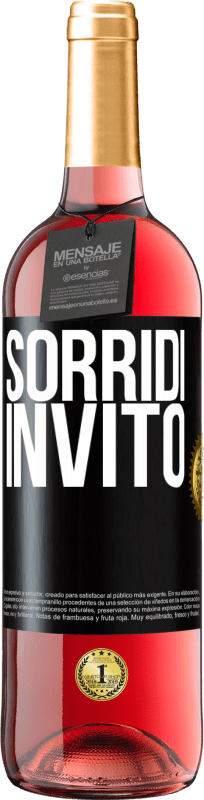 Spedizione Gratuita | Vino rosato Edizione ROSÉ Sorridi, invito Etichetta Nera. Etichetta personalizzabile Vino giovane Raccogliere 2023 Tempranillo