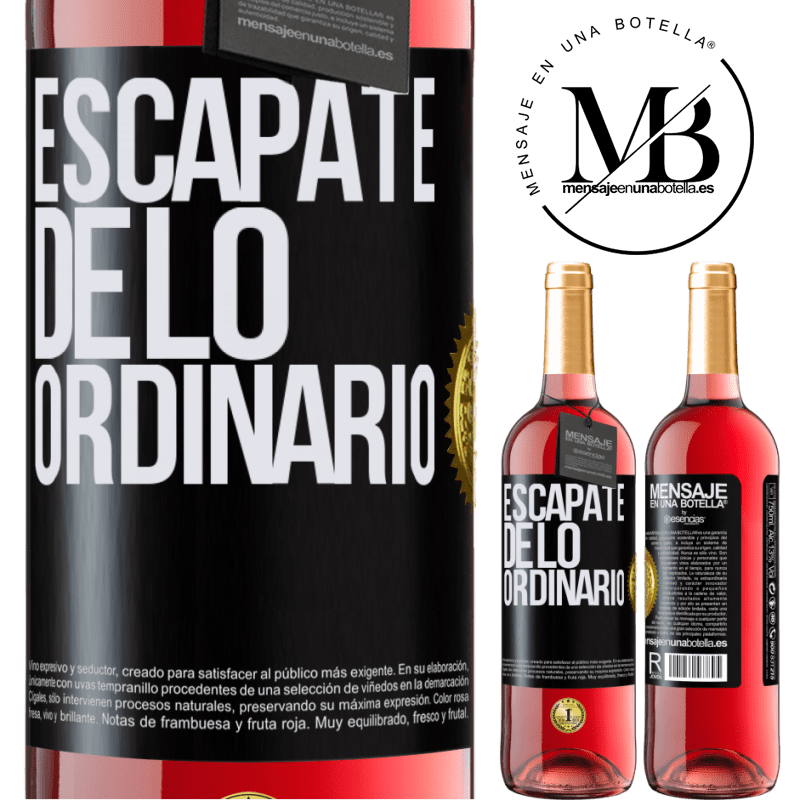 29,95 € Envío gratis | Vino Rosado Edición ROSÉ Escápate de lo ordinario Etiqueta Negra. Etiqueta personalizable Vino joven Cosecha 2022 Tempranillo