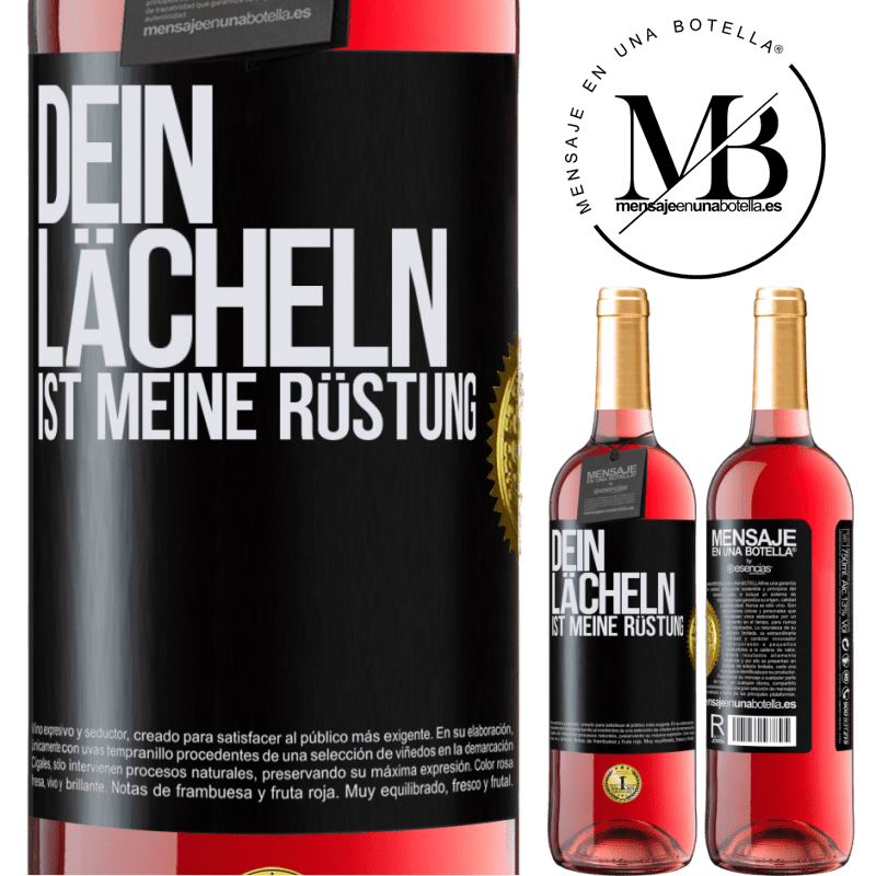 29,95 € Kostenloser Versand | Roséwein ROSÉ Ausgabe Dein Lächeln ist meine Rüstung Schwarzes Etikett. Anpassbares Etikett Junger Wein Ernte 2025 Tempranillo