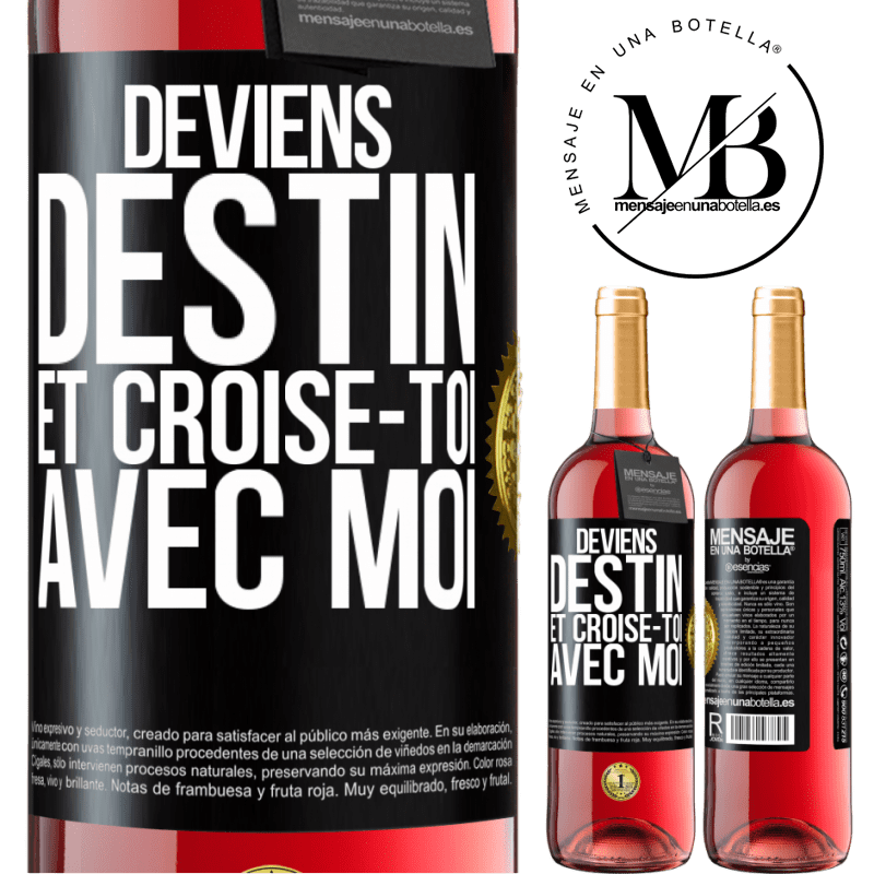 29,95 € Envoi gratuit | Vin rosé Édition ROSÉ Deviens destin et croise-toi avec moi Étiquette Noire. Étiquette personnalisable Vin jeune Récolte 2024 Tempranillo