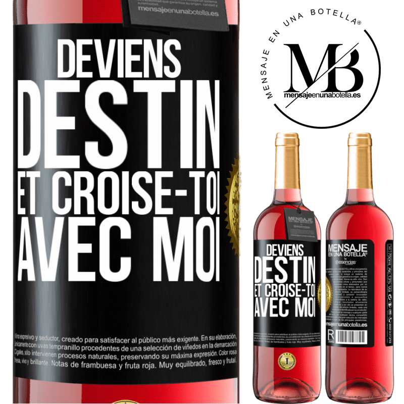 29,95 € Envoi gratuit | Vin rosé Édition ROSÉ Deviens destin et croise-toi avec moi Étiquette Noire. Étiquette personnalisable Vin jeune Récolte 2025 Tempranillo