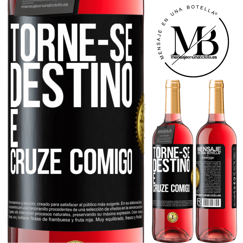 29,95 € Envio grátis | Vinho rosé Edição ROSÉ Torne-se destino e cruze comigo Etiqueta Preta. Etiqueta personalizável Vinho jovem Colheita 2024 Tempranillo