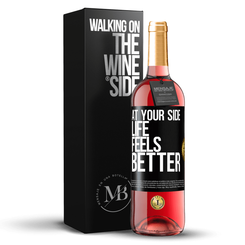 29,95 € Free Shipping | Rosé Wine ROSÉ Edition At your side life feels better Black Label. Customizable label Young wine Harvest 2021 Tempranillo