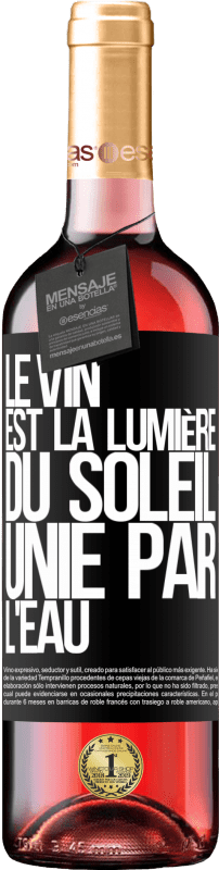 29,95 € | Vin rosé Édition ROSÉ Le vin est la lumière du soleil, unie par l'eau Étiquette Noire. Étiquette personnalisable Vin jeune Récolte 2025 Tempranillo