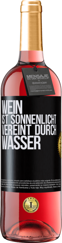 29,95 € | Roséwein ROSÉ Ausgabe Wein ist Sonnenlicht, vereint durch Wasser Schwarzes Etikett. Anpassbares Etikett Junger Wein Ernte 2023 Tempranillo