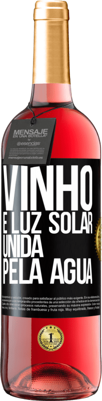 29,95 € | Vinho rosé Edição ROSÉ Vinho é luz solar, unida pela água Etiqueta Preta. Etiqueta personalizável Vinho jovem Colheita 2023 Tempranillo
