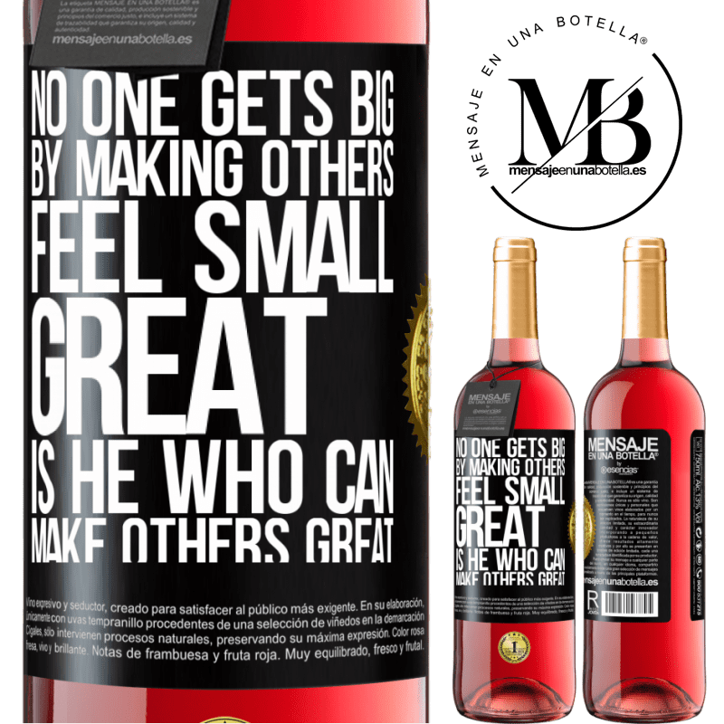 29,95 € Free Shipping | Rosé Wine ROSÉ Edition No one gets big by making others feel small. Great is he who can make others great Black Label. Customizable label Young wine Harvest 2021 Tempranillo