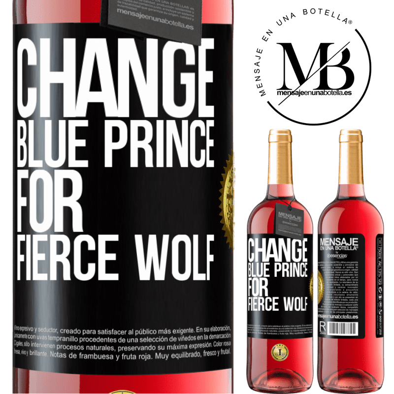 24,95 € Free Shipping | Rosé Wine ROSÉ Edition Change blue prince for fierce wolf Black Label. Customizable label Young wine Harvest 2021 Tempranillo