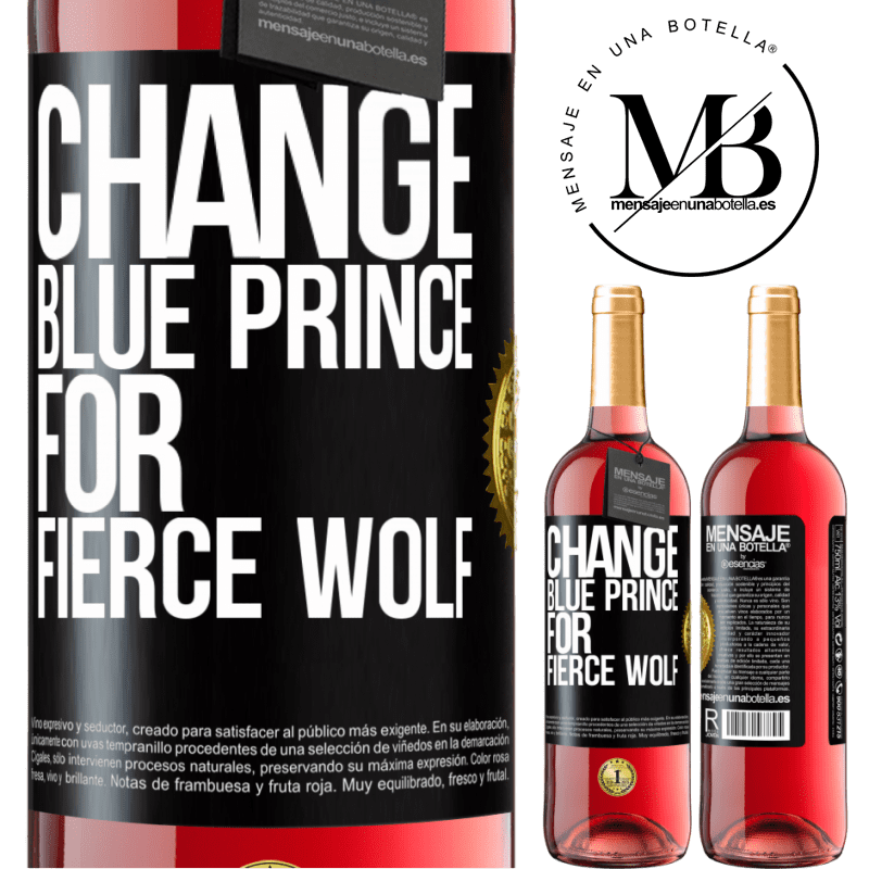 29,95 € Free Shipping | Rosé Wine ROSÉ Edition Change blue prince for fierce wolf Black Label. Customizable label Young wine Harvest 2024 Tempranillo