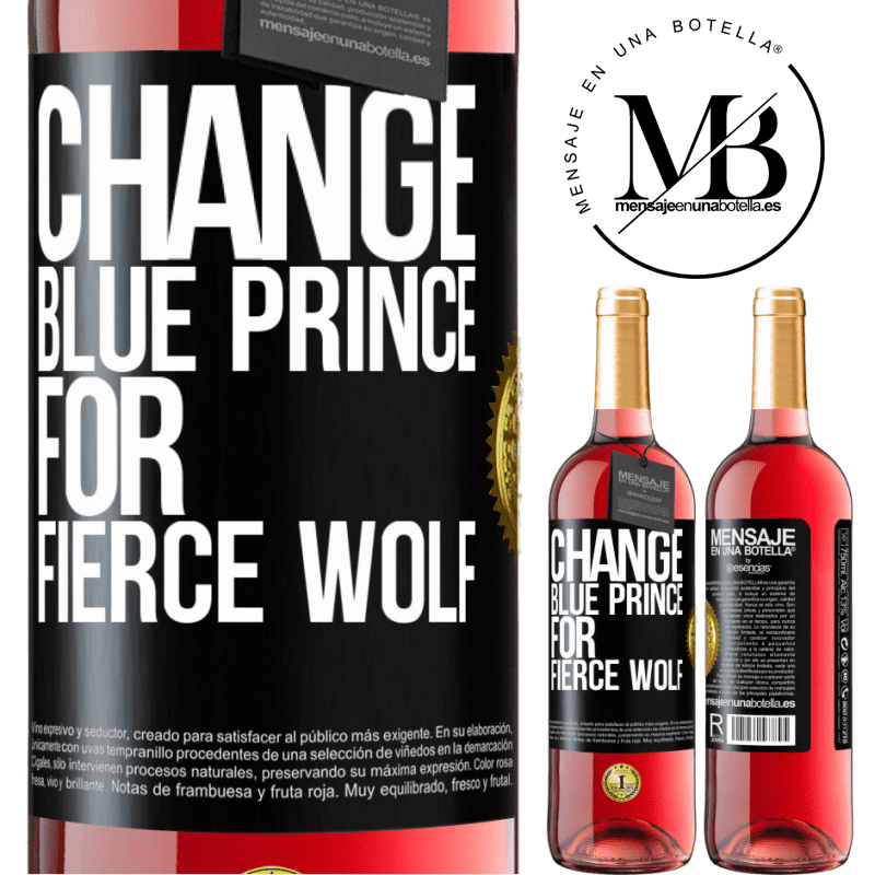 29,95 € Free Shipping | Rosé Wine ROSÉ Edition Change blue prince for fierce wolf Black Label. Customizable label Young wine Harvest 2025 Tempranillo