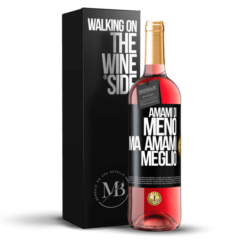 29,95 € Spedizione Gratuita | Vino rosato Edizione ROSÉ Amami di meno, ma amami meglio Etichetta Nera. Etichetta personalizzabile Vino giovane Raccogliere 2024 Tempranillo