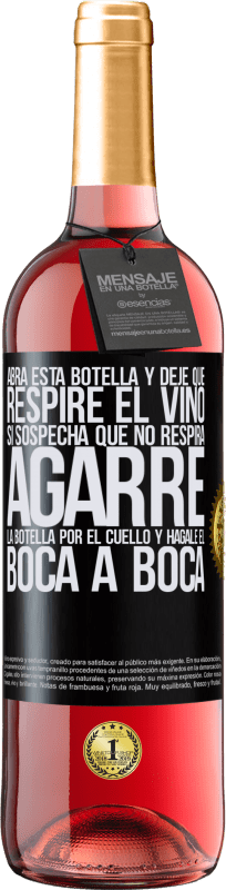 29,95 € | Vino Rosado Edición ROSÉ Abra esta botella y deje que respire el vino. Si sospecha que no respira, agarre la botella por el cuello y hágale el boca a Etiqueta Negra. Etiqueta personalizable Vino joven Cosecha 2023 Tempranillo