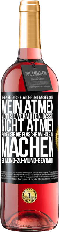 29,95 € | Roséwein ROSÉ Ausgabe Öffnen Sie diese Flasche und lassen Sie den Wein atmen. Wenn Sie vermuten, dass er nicht atmet, packen Sie die Flasche am Hals u Schwarzes Etikett. Anpassbares Etikett Junger Wein Ernte 2024 Tempranillo