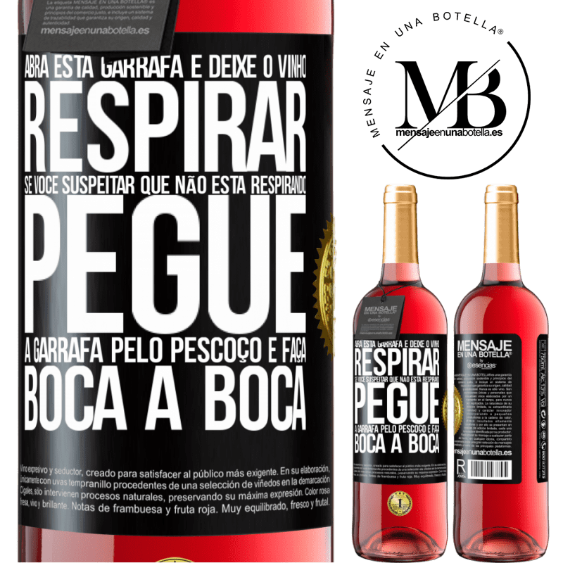 29,95 € Envio grátis | Vinho rosé Edição ROSÉ Abra esta garrafa e deixe o vinho respirar. Se você suspeitar que não está respirando, pegue a garrafa pelo pescoço e faça Etiqueta Preta. Etiqueta personalizável Vinho jovem Colheita 2023 Tempranillo