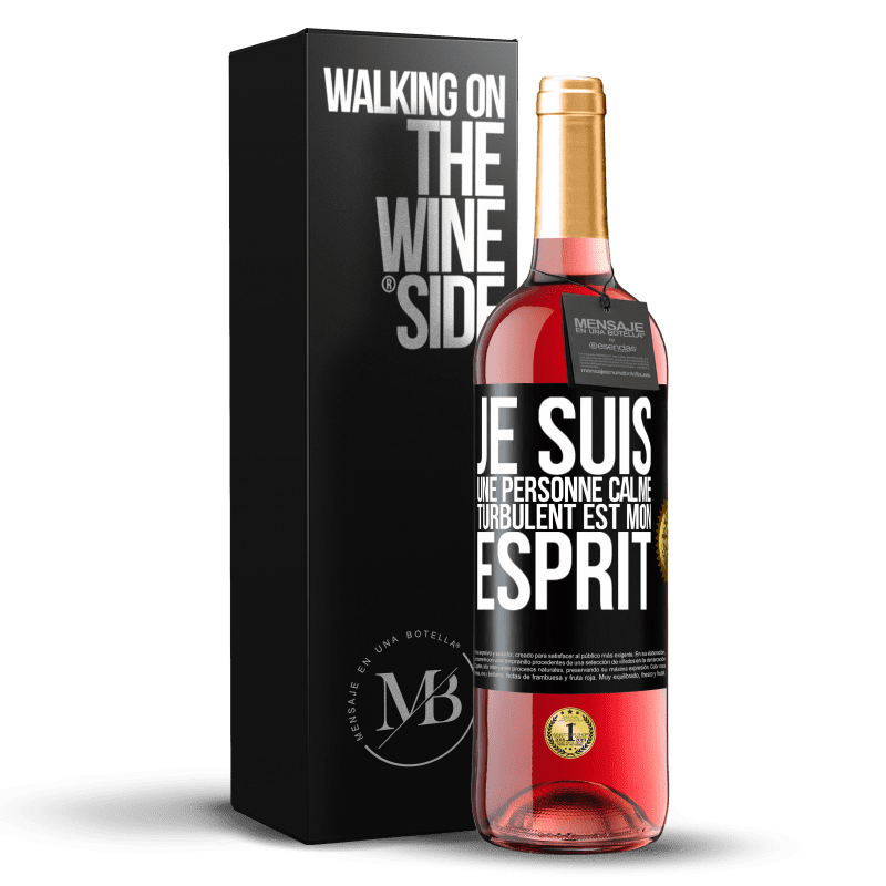 29,95 € Envoi gratuit | Vin rosé Édition ROSÉ Je suis une personne calme, turbulent est mon esprit Étiquette Noire. Étiquette personnalisable Vin jeune Récolte 2024 Tempranillo