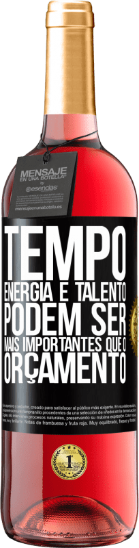 «Tempo, energia e talento podem ser mais importantes que o orçamento» Edição ROSÉ