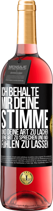 29,95 € | Roséwein ROSÉ Ausgabe Ich behalte mir deine Stimme und deine Art zu lachen, deine Art zu sprechen und mich fühlen zu lassen Schwarzes Etikett. Anpassbares Etikett Junger Wein Ernte 2025 Tempranillo