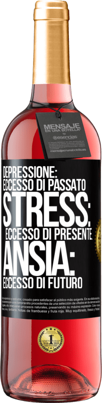 29,95 € Spedizione Gratuita | Vino rosato Edizione ROSÉ Depressione: eccesso in eccesso. Stress: eccesso di presente. Ansia: eccesso di futuro Etichetta Nera. Etichetta personalizzabile Vino giovane Raccogliere 2025 Tempranillo