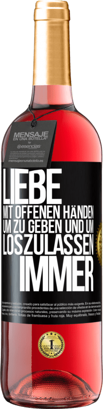 29,95 € | Roséwein ROSÉ Ausgabe Liebe mit offenen Händen. Um zu geben und um loszulassen. Immer Schwarzes Etikett. Anpassbares Etikett Junger Wein Ernte 2024 Tempranillo