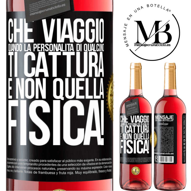 29,95 € Spedizione Gratuita | Vino rosato Edizione ROSÉ che viaggio quando la personalità di qualcuno ti cattura e non quella fisica! Etichetta Nera. Etichetta personalizzabile Vino giovane Raccogliere 2024 Tempranillo