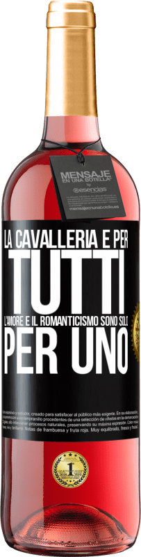 Spedizione Gratuita | Vino rosato Edizione ROSÉ La cavalleria è per tutti. L'amore e il romanticismo sono solo per uno Etichetta Nera. Etichetta personalizzabile Vino giovane Raccogliere 2023 Tempranillo