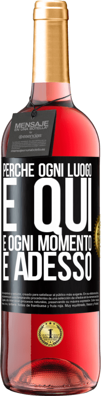 29,95 € Spedizione Gratuita | Vino rosato Edizione ROSÉ Perché ogni luogo è qui e ogni momento è adesso Etichetta Nera. Etichetta personalizzabile Vino giovane Raccogliere 2025 Tempranillo