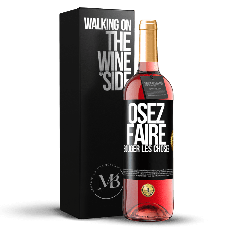 29,95 € Envoi gratuit | Vin rosé Édition ROSÉ Osez faire bouger les choses Étiquette Noire. Étiquette personnalisable Vin jeune Récolte 2023 Tempranillo