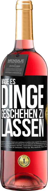 29,95 € | Roséwein ROSÉ Ausgabe Wage es, Dinge geschehen zu lassen Schwarzes Etikett. Anpassbares Etikett Junger Wein Ernte 2023 Tempranillo