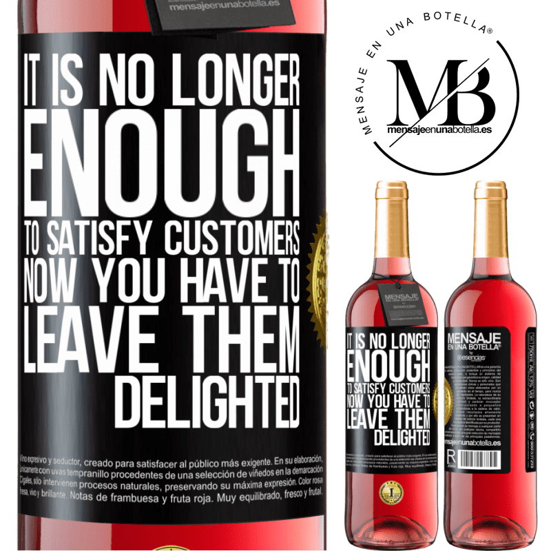 29,95 € Free Shipping | Rosé Wine ROSÉ Edition It is no longer enough to satisfy customers. Now you have to leave them delighted Black Label. Customizable label Young wine Harvest 2022 Tempranillo