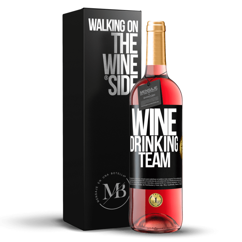 29,95 € Envío gratis | Vino Rosado Edición ROSÉ Wine drinking team Etiqueta Negra. Etiqueta personalizable Vino joven Cosecha 2024 Tempranillo