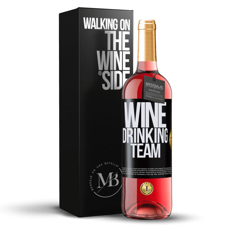 29,95 € Kostenloser Versand | Roséwein ROSÉ Ausgabe Wine drinking team Schwarzes Etikett. Anpassbares Etikett Junger Wein Ernte 2023 Tempranillo
