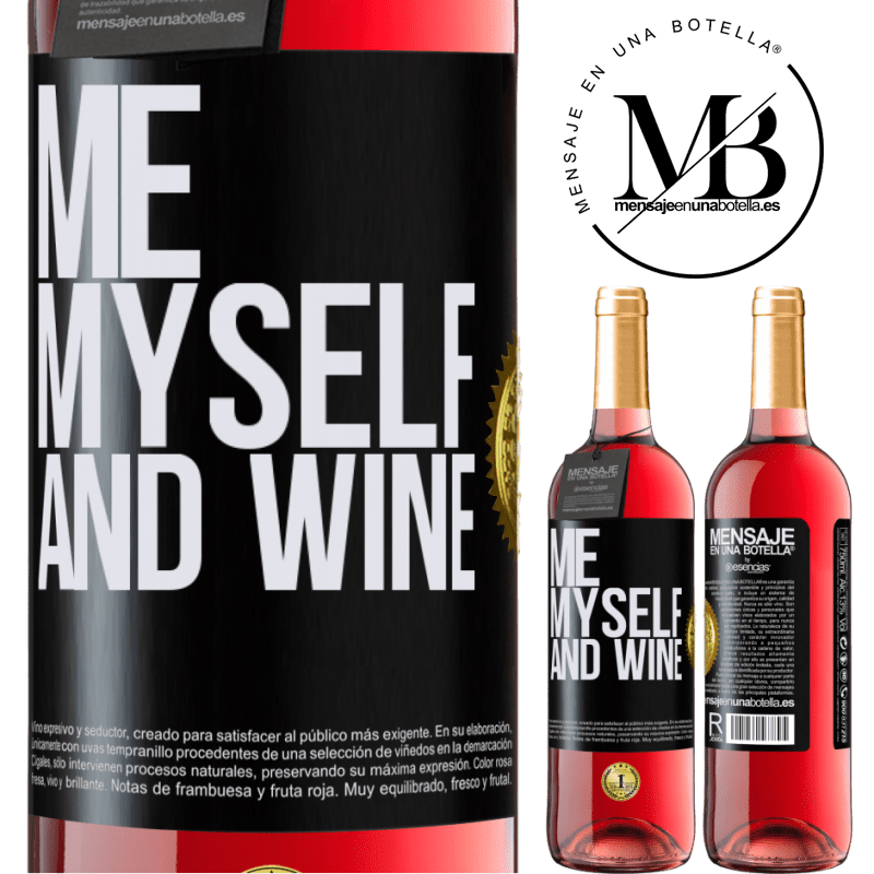 29,95 € Envío gratis | Vino Rosado Edición ROSÉ Me, myself and wine Etiqueta Negra. Etiqueta personalizable Vino joven Cosecha 2023 Tempranillo