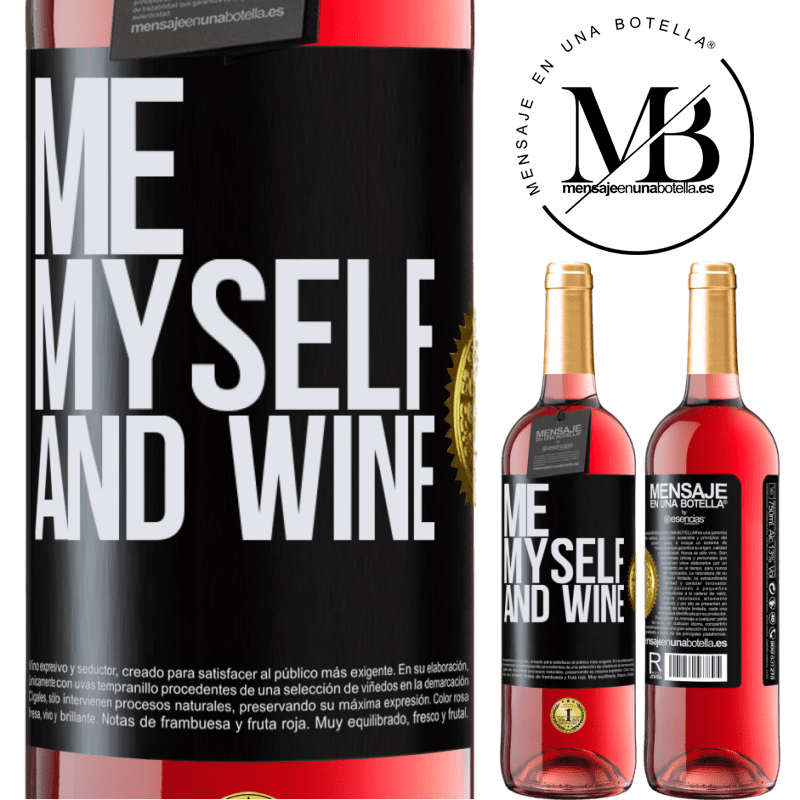 29,95 € Kostenloser Versand | Roséwein ROSÉ Ausgabe Me, myself and wine Schwarzes Etikett. Anpassbares Etikett Junger Wein Ernte 2023 Tempranillo