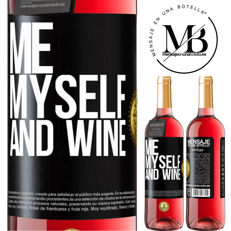 29,95 € Spedizione Gratuita | Vino rosato Edizione ROSÉ Me, myself and wine Etichetta Nera. Etichetta personalizzabile Vino giovane Raccogliere 2023 Tempranillo