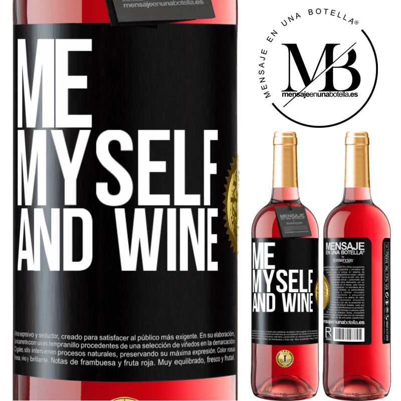 29,95 € Envio grátis | Vinho rosé Edição ROSÉ Me, myself and wine Etiqueta Preta. Etiqueta personalizável Vinho jovem Colheita 2023 Tempranillo