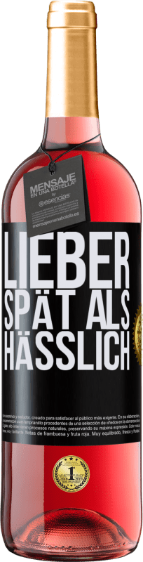 29,95 € | Roséwein ROSÉ Ausgabe Lieber spät als hässlich Schwarzes Etikett. Anpassbares Etikett Junger Wein Ernte 2023 Tempranillo